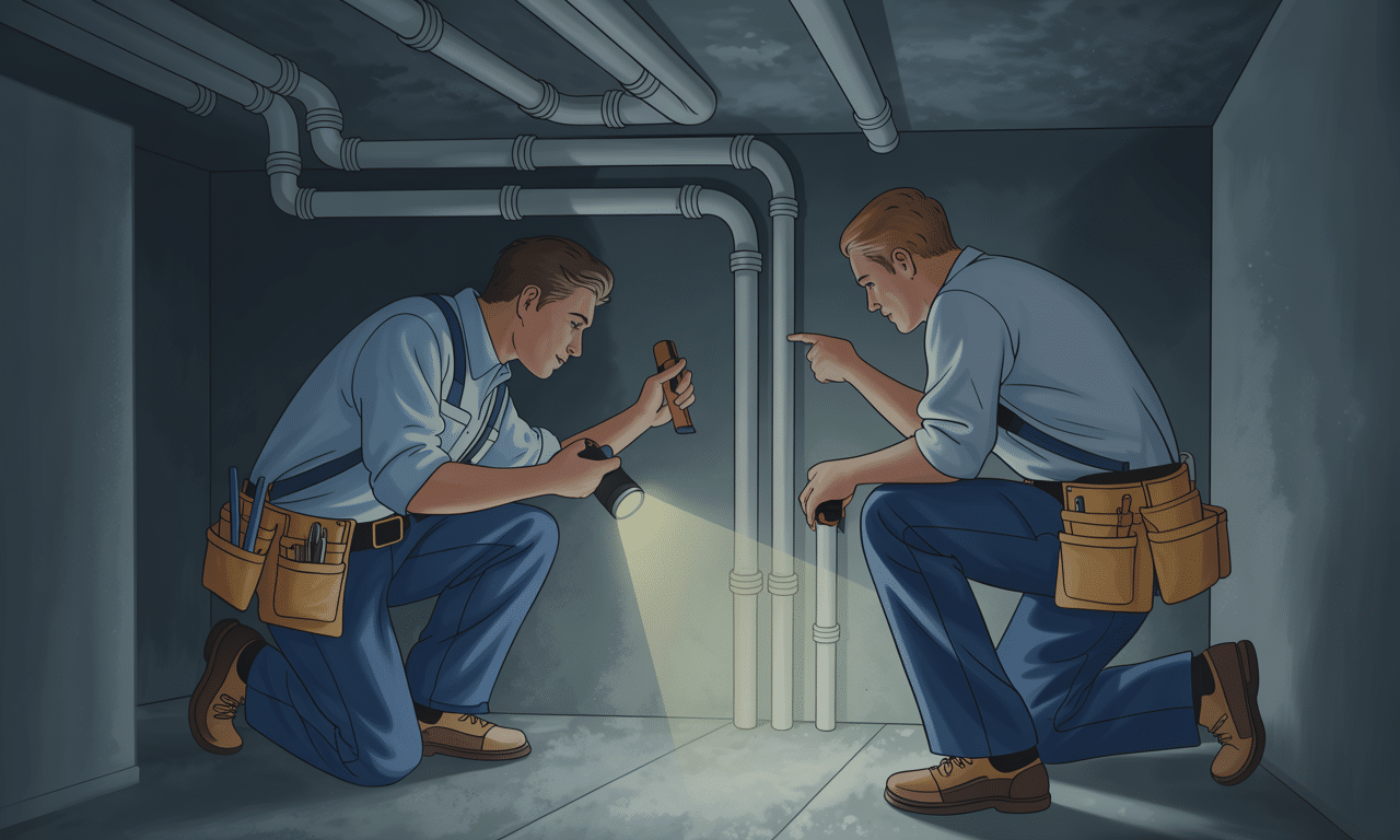 dos fontaneros advierten sobre ruidos nocturnos en tuberías y ofrecen consejos prácticos para identificar y solucionar el problema antes de llamar a un profesional.