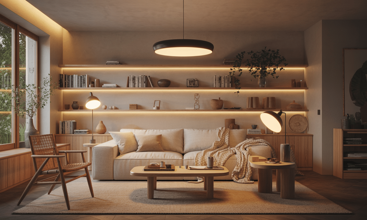 descubre cómo en dinamarca utilizan una técnica de iluminación en el salón para crear un ambiente más acogedor sin aumentar el gasto energético.