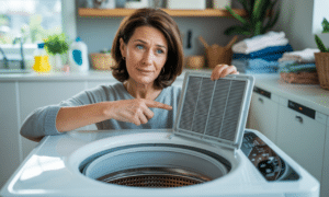 pilar martí, experta en el hogar, explica por qué la lavadora no centrifuga bien y la importancia de limpiar el filtro cada mes para un mejor funcionamiento.